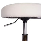Tabouret roulant rond VECELO, assemblage facile, similicuir, hauteur réglable, chaise pivotante de dessinateur