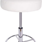 Tabouret roulant rond VECELO, assemblage facile, similicuir, hauteur réglable, chaise pivotante de dessinateur