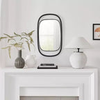 Miroir mural rectangulaire contemporain Sonya de 75 cm avec cadre en fer noir