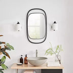 Miroir mural rectangulaire contemporain Sonya de 75 cm avec cadre en fer noir