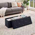 Banc de rangement pliant VECELO, banc à chaussures et repose-pieds polyvalent, banc de chambre avec rangement, supporte jusqu'à 300 kg