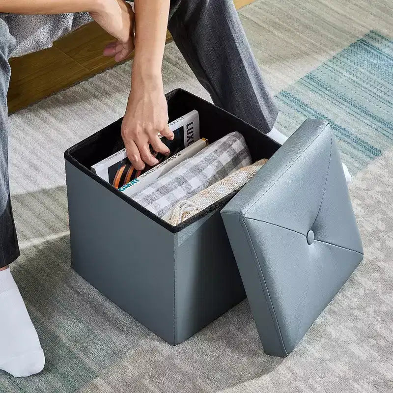 Banc de rangement pliant VECELO, banc à chaussures et repose-pieds polyvalent, banc de chambre avec rangement, supporte jusqu'à 300 kg