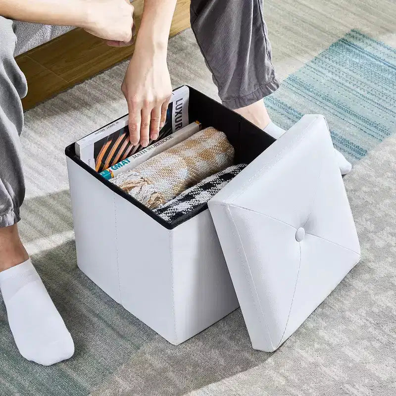 Banc de rangement pliant VECELO, banc à chaussures et repose-pieds polyvalent, banc de chambre avec rangement, supporte jusqu'à 300 kg