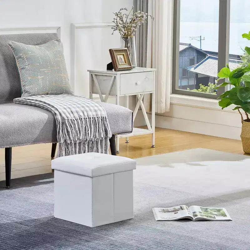 Banc de rangement pliant VECELO, banc à chaussures et repose-pieds polyvalent, banc de chambre avec rangement, supporte jusqu'à 300 kg
