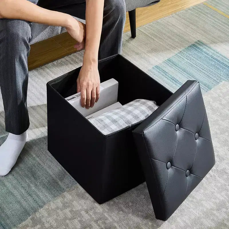 Banc de rangement pliant VECELO, banc à chaussures et repose-pieds polyvalent, banc de chambre avec rangement, supporte jusqu'à 300 kg