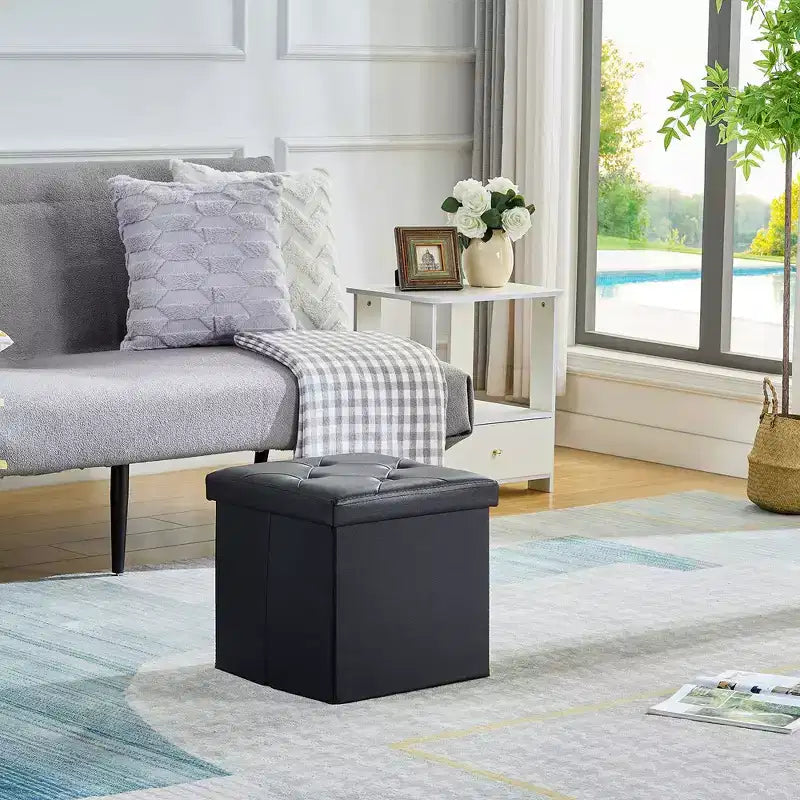Banc de rangement pliant VECELO, banc à chaussures et repose-pieds polyvalent, banc de chambre avec rangement, supporte jusqu'à 300 kg