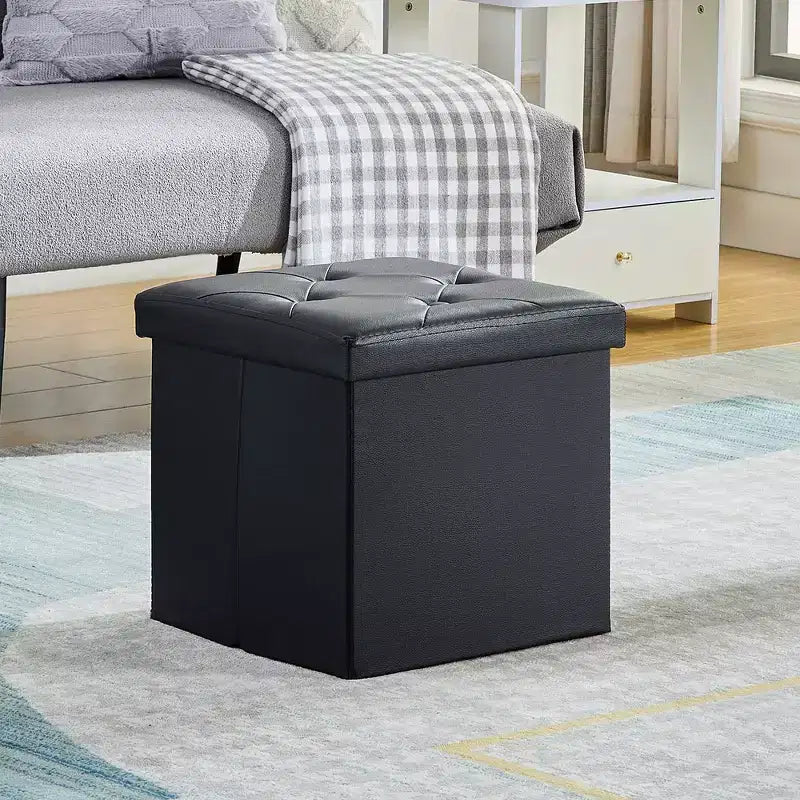 Banc de rangement pliant VECELO, banc à chaussures et repose-pieds polyvalent, banc de chambre avec rangement, supporte jusqu'à 300 kg