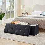 Banc de rangement pliant VECELO, banc à chaussures et repose-pieds polyvalent, banc de chambre avec rangement, supporte jusqu'à 300 kg
