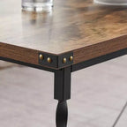 Table basse rectangulaire VECELO pour salon, meuble d'appoint d'aspect bois industriel, design en X et cadre en métal, marron rustique