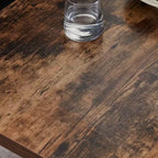 Table basse rectangulaire VECELO pour salon, meuble d'appoint d'aspect bois industriel, design en X et cadre en métal, marron rustique
