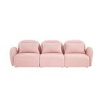 Mobilier de salon Canapé paresseux trois places en tissu Teddy blanc