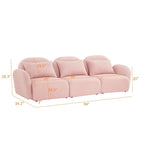 Mobilier de salon Canapé paresseux trois places en tissu Teddy blanc