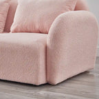 Mobilier de salon Canapé paresseux trois places en tissu Teddy blanc