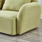 Mobilier de salon Canapé paresseux trois places en tissu Teddy blanc
