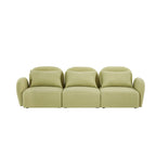 Mobilier de salon Canapé paresseux trois places en tissu Teddy blanc
