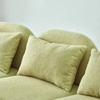 Mobilier de salon Canapé paresseux trois places en tissu Teddy blanc