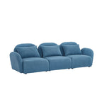 Mobilier de salon Canapé paresseux trois places en tissu Teddy blanc