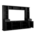 Meuble TV avec pont, support TV avec étagères réglables pour téléviseurs jusqu'à 75 pouces, deux consoles multimédia