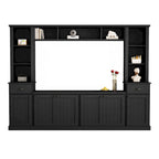 Meuble TV avec pont, support TV avec étagères réglables pour téléviseurs jusqu'à 75 pouces, deux consoles multimédia