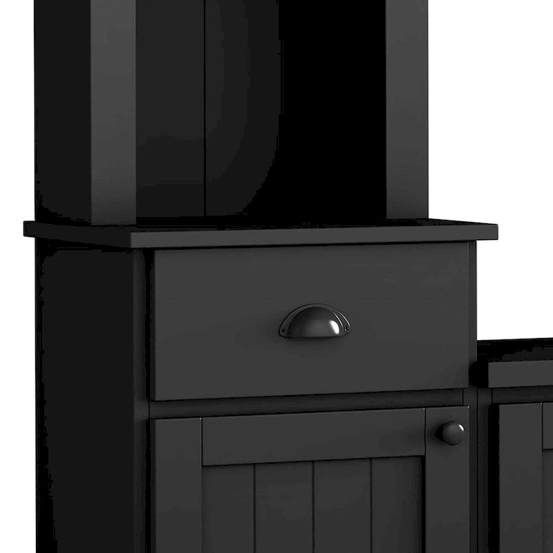 Meuble TV avec pont, support TV avec étagères réglables pour téléviseurs jusqu'à 75 pouces, deux consoles multimédia