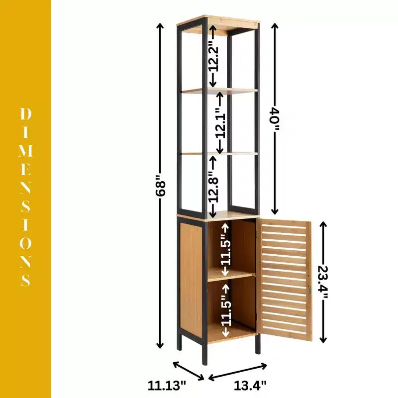Evideco Articles ménagers français Cebu Tour de rangement à linge en bambou élégant 34 cm L x 28,27 cm P x 172,72 cm H – Organisateur haut de salle de bain noir contemporain