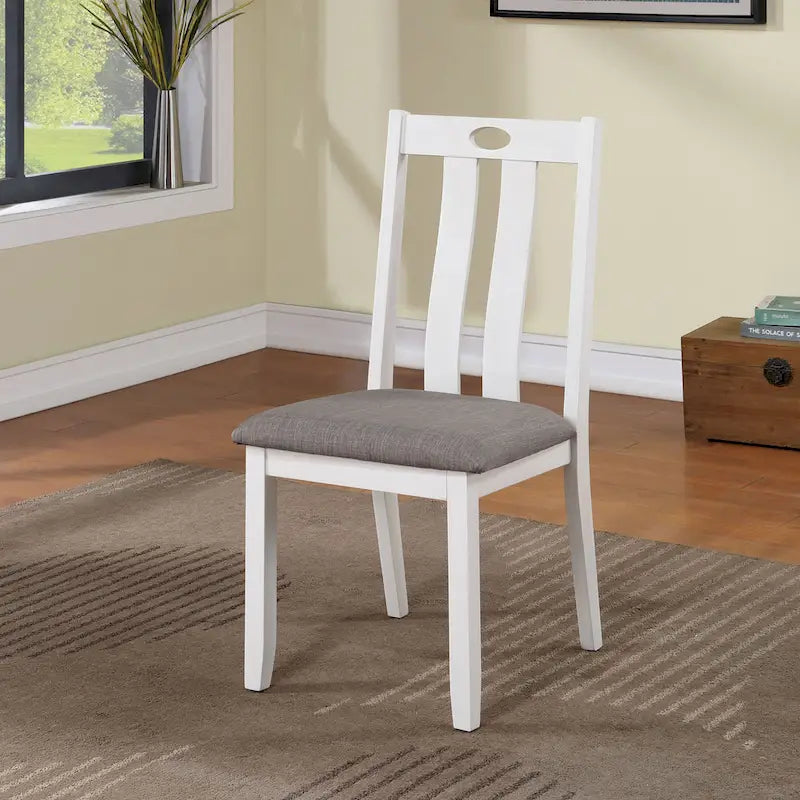 Ensemble de table à manger carrée de 5 pièces Badia Transitional White par Furniture of America