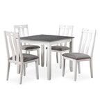 Ensemble de table à manger carrée de 5 pièces Badia Transitional White par Furniture of America