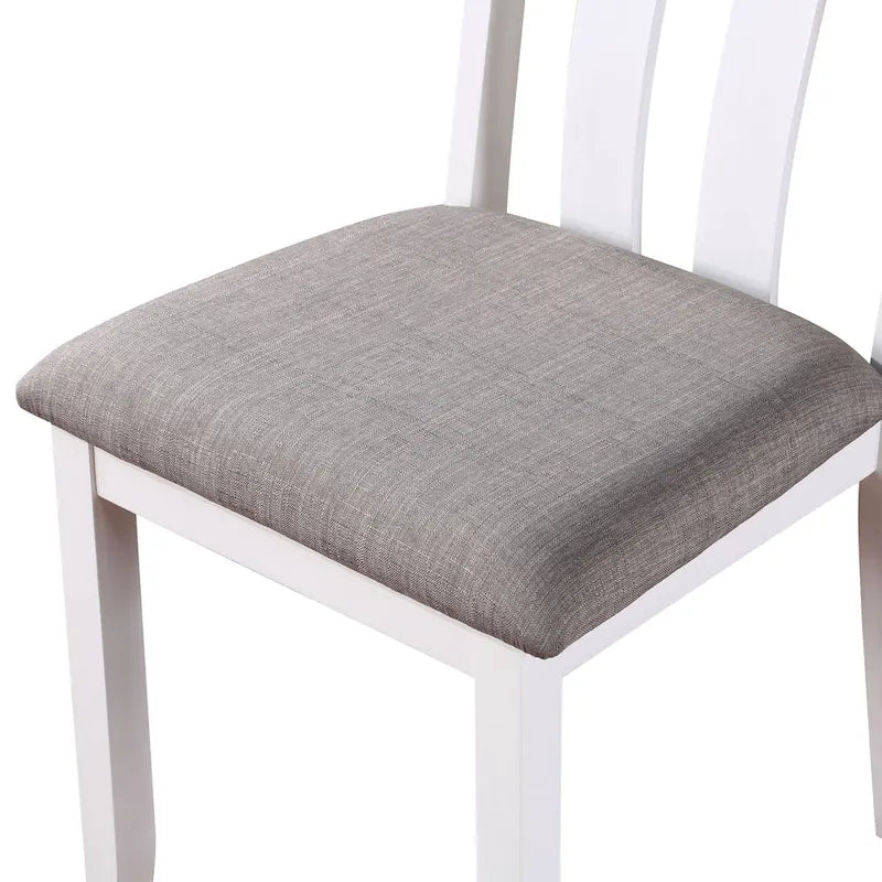Ensemble de table à manger carrée de 5 pièces Badia Transitional White par Furniture of America