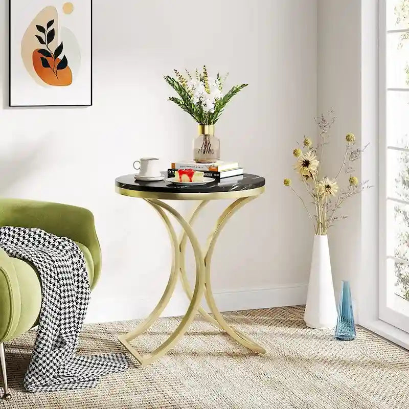 Table d'appoint ronde moderne pour entrée ou salon