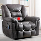 Fauteuil inclinable électrique releveur en cuir synthétique avec fonction massage et télécommande facile à utiliser