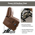 Fauteuil inclinable électrique releveur en cuir synthétique avec fonction massage et télécommande facile à utiliser