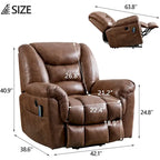 Fauteuil inclinable électrique releveur en cuir synthétique avec fonction massage et télécommande facile à utiliser
