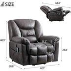 Fauteuil inclinable électrique releveur en cuir synthétique avec fonction massage et télécommande facile à utiliser