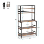 Étagère de cuisine industrielle à 5 niveaux pour micro-ondes, support de boulanger avec huche, blanche, moderne, étagère de rangement utilitaire pour la cuisine.
