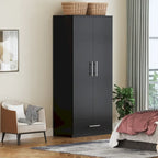 Armoire de chambre 2 portes South Shore avec tiroir de rangement et tringle à vêtements