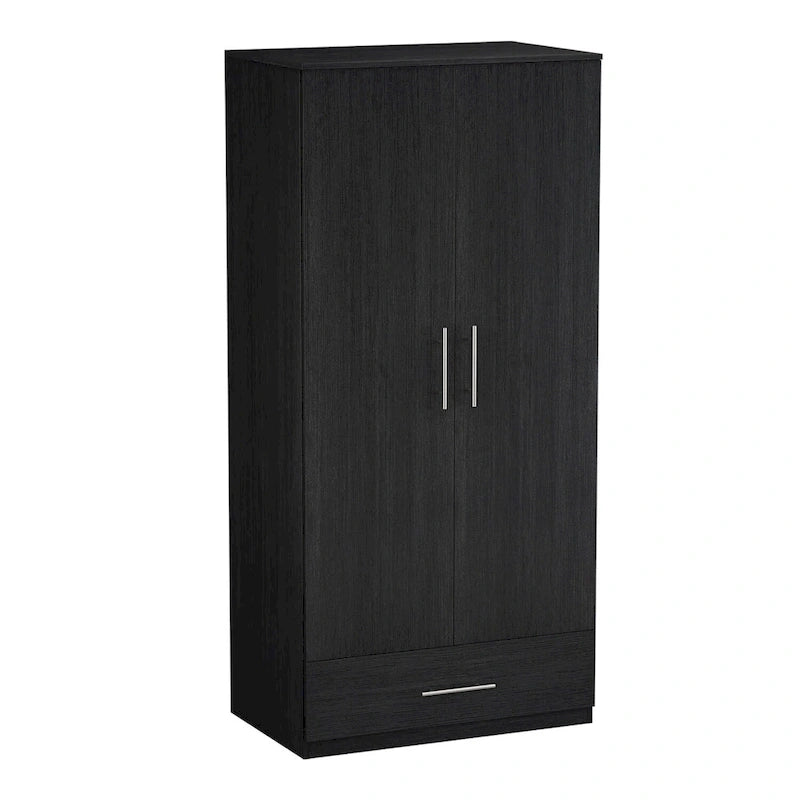 Armoire de chambre 2 portes South Shore avec tiroir de rangement et tringle à vêtements