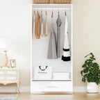Armoire de chambre 2 portes South Shore avec tiroir de rangement et tringle à vêtements