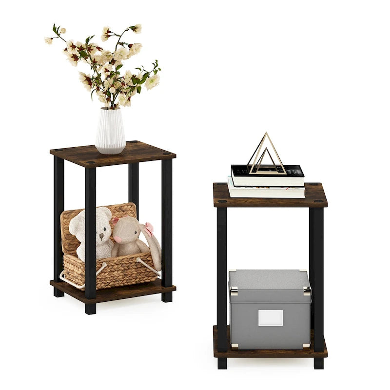 Table d'appoint simple Furinno, petite, lot de 2