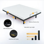 Lit réglable zéro gravité massant CO-Z avec télécommande sans fil et éclairage sous le lit
