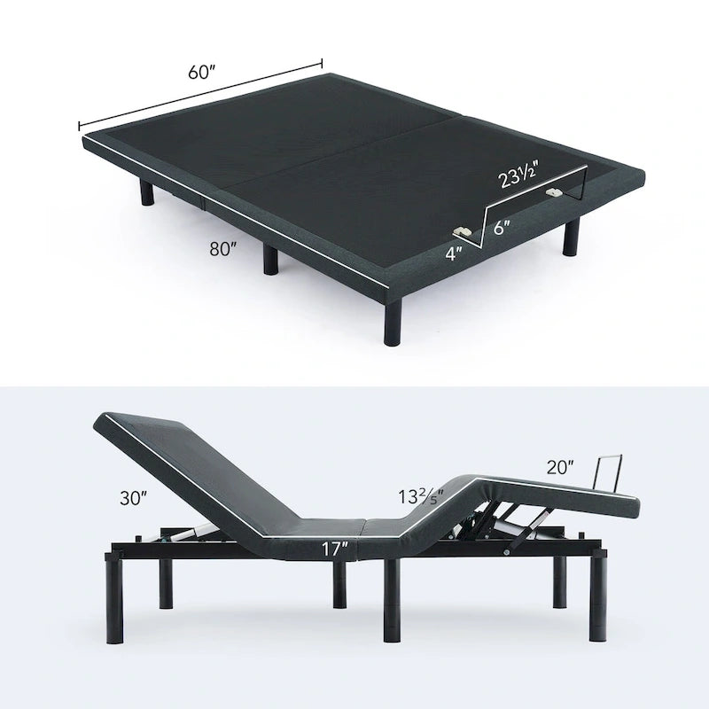 Lit réglable zéro gravité massant CO-Z avec télécommande sans fil et éclairage sous le lit
