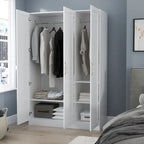 Armoire Penderie Étagères Tringle Portes Meuble de Rangement pour Placard