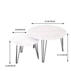Lot de 2 tables basses gigognes rondes de 27,56 pouces, ensemble de tables d'appoint gigognes circulaires, plateau en bois rond et base en métal robuste