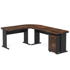 Lantine 82.68 L-Shaped Executive Desk with 3-Drawer Mobile File Cabinet