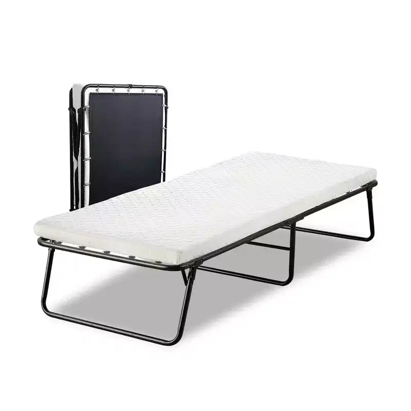Continental Sleep, lit pliant 14 avec 3 matelas en mousse à mémoire de forme, cadre pliant en métal robuste, entièrement assemblé, idéal pour adultes et enfants,