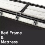 Continental Sleep, lit pliant 14 avec 3 matelas en mousse à mémoire de forme, cadre pliant en métal robuste, entièrement assemblé, idéal pour adultes et enfants,