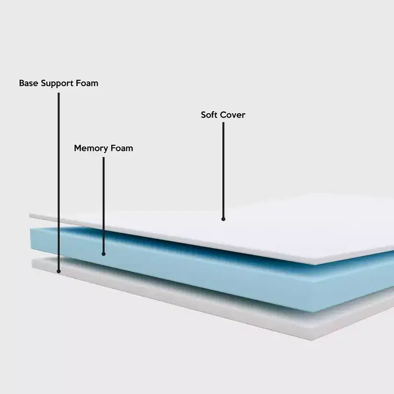 Continental Sleep, lit pliant 14 avec 3 matelas en mousse à mémoire de forme, cadre pliant en métal robuste, entièrement assemblé, idéal pour adultes et enfants,