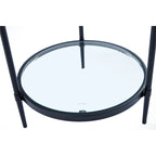 Table d'appoint ronde moderne en verre GZMR avec étagère