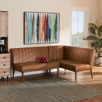 Ensemble banquette de coin repas 2 pièces Daymond, style moderne du milieu du siècle
