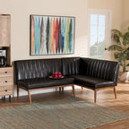 Ensemble banquette de coin repas 2 pièces Daymond, style moderne du milieu du siècle