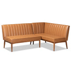 Ensemble banquette de coin repas 2 pièces Daymond, style moderne du milieu du siècle